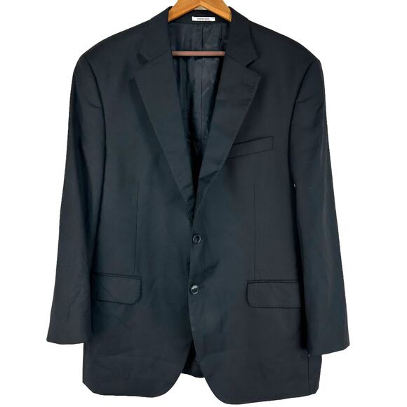 Peter Millar Men's Black Two Button 100% Wool Blazer Sz 44R Excellent Condition